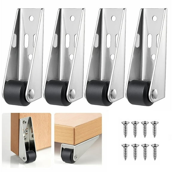 NOGIS 4 Pcs Gate Caster Wheels Replacement, Small Caster Wheels and Roller Wheels for Furniture,Side Mount Casters for Doors, Gates, Fences, Yards, Farms,Single Directional Tiny