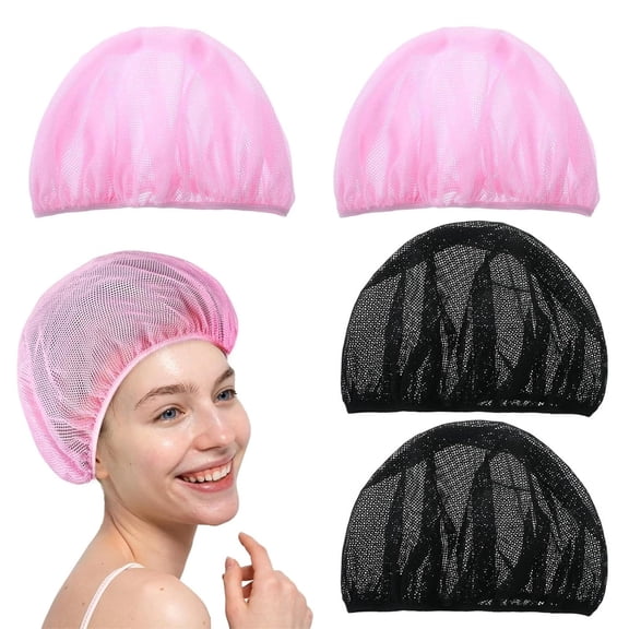 NOGIS 4 Pcs Hair Net for Sleeping Mesh Sleep Bonnets for Women Sleeping Hair Nets Cap, Comfortable and Breathable Mesh Sleep Bonnet for Sleeping, Sleeping Hair Nets Cap for Curly Hair