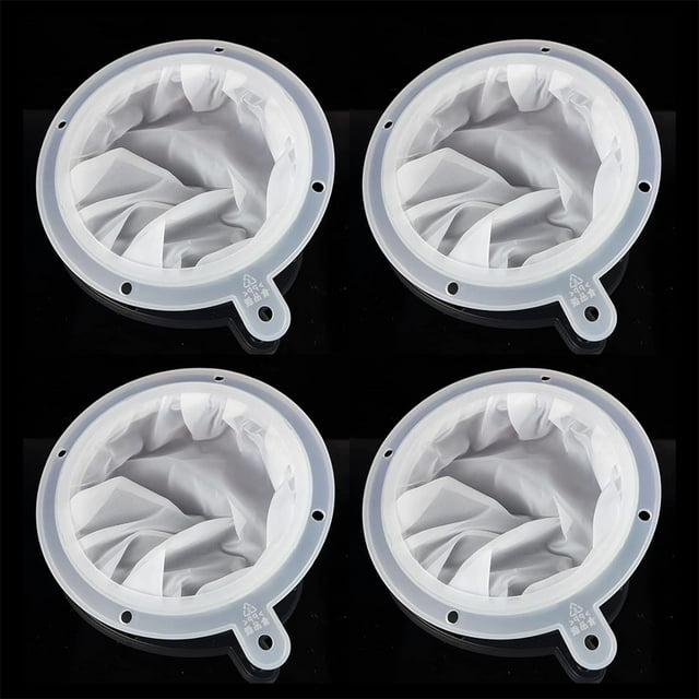 NOGIS 4 Pieces 200 Mesh Filter Plastic Mesh Sieve, Premium Food Filter Strainer Nylon Food Grade Filter Mesh for Filtering Yogurt Juice Milk Honey Compatible with 5 Inch Kitchen Funnels