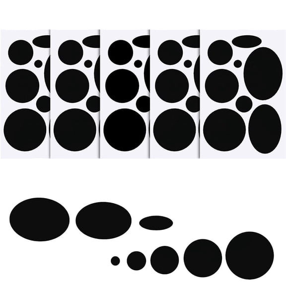 NOGIS 40 Pieces Down Jacket Patches Nylon Repair Tape Self-Adhesive Repair Patch with 8 Sizes for Jacket Tent Outerwear Repair, Round and Oval Shape(Black)