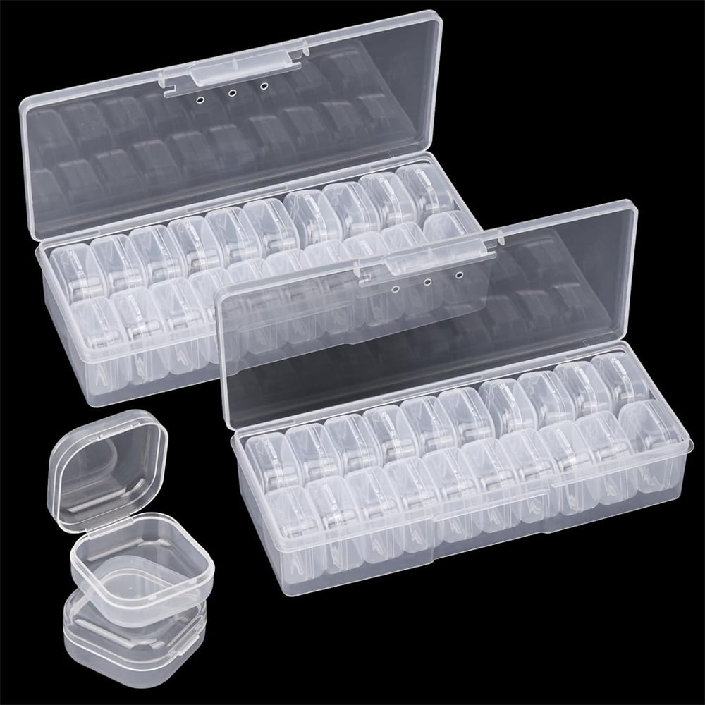 NOGIS 40pcs Bead Organizers in A Clear Organzier Box, 2 Sets Clear
