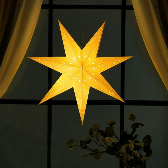 NOGIS 45cm Paper Star Lantern Lampshade Hollow Out Paper Star Lanterns for Christmas Xmas Wedding Party Home Hanging Decorations