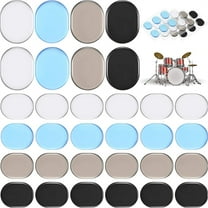 NOGIS 48 Pieces Drum Dampeners Gels Silicone Gel Pads Soft Drum Dampeners for Drums Cymbals Tone Control (Transparent White, Black, Blue, Gray)