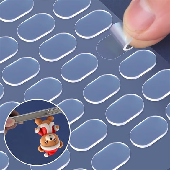 NOGIS 480pcs Clear Sticky Tack Putty, Removable Double Sided Gel Glue Putty Museum Action Figures Adhesive Mounting Dots Poster Putty Clear for Poster Museum Wall Hanging