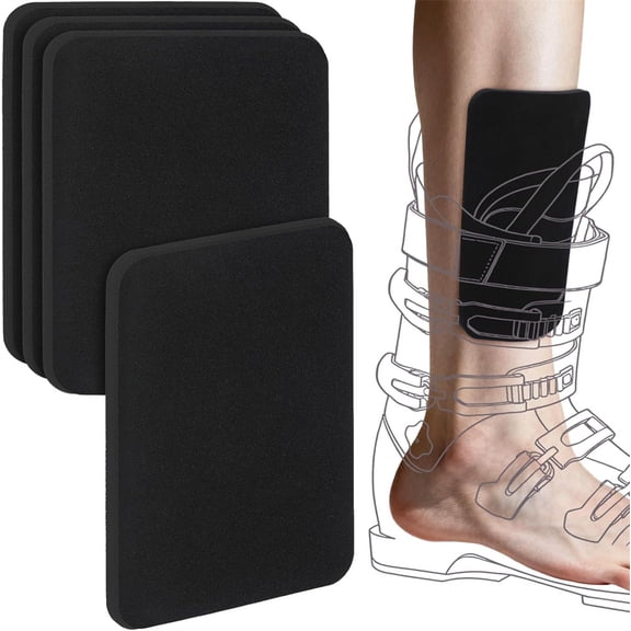 NOGIS 4Pcs 6x5 Inch Snowboard Shin Pads-Thinkened Foam Ski Shin Guards-Cuttable Ski Shin Protector Pad for Ski Boot Liner Snowboard Sports Padded Shin Bang Protection