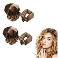 thumbnail image 1 of NOGIS 4Pcs Heatless Curling Set, Satin Non-ironing Hair Curler No Heat Curling Rod Headband Hair Roller to Sleep in Heatless Curls Ribbon with Silk Hairnet Sleeping Curlers, Brown, 1 of 7