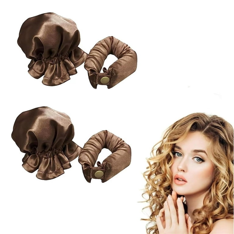 NOGIS Heatless Curling Set, Satin Hair Curler, Curling Rod, Brown