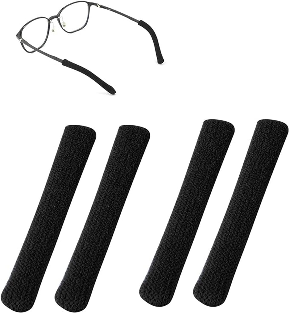 NOGIS 4pcs Eyeglass Ear Cushions, Soft Knitted Cotton Anti Slip Temple