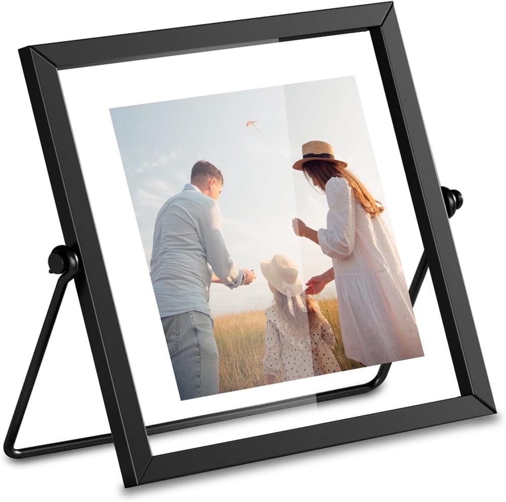 NOGIS 4x4 inch Metal Picture Frame with Real Glass Cover, Tabletop ...