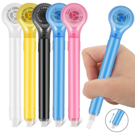 NOGIS 5 Pack Correction Tape Pen Correctional Tape Ink Corrector Tape Correction Tape Eraser for Office Supplies, 0.2 x 236 Inch