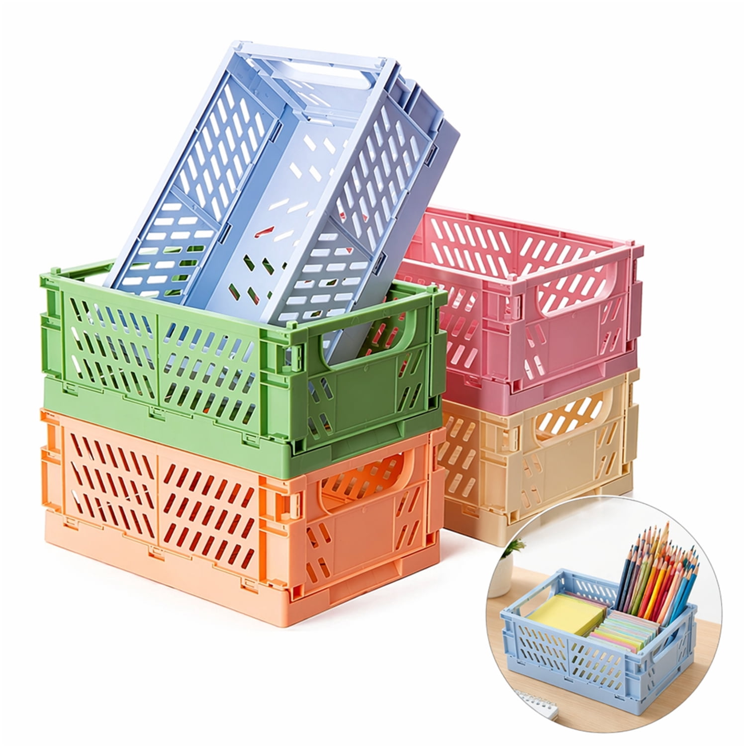 NOGIS 5-Pack Mini Organizer, Collapsible Storage Baskets, 5.9x3