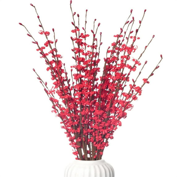 NOGIS 5 Pcs 29.5'' Long Stem Artificial Jasmine Flowers Tall Fake Flower Bouquet Faux Jasmine Plants for Hotel Home Office Kitchen Bedroom Wedding Party DIY Decor (Red)