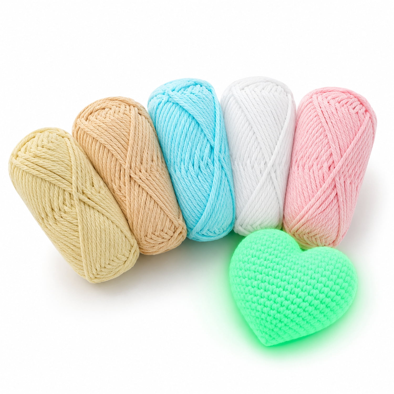 NOGIS 5 Pcs Glow in The Dark Yarn(Each 50yd),DIY Glow Yarn for Knitting Luminous Yarn for Crocheting Sewing Supplies for Crocheting for DIY Arts, Crafts & Sewing Beginners (Colors B)