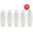 thumbnail image 1 of NOGIS 5 Pcs Plastic Composite Flower Vase White Tall Conic Floral Vase Ceramic Look Small Bud Vase Unbreakable Bud Vase for Centerpieces Wedding Living Room Decoration (Style B), 1 of 7