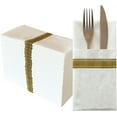 thumbnail image 1 of NOGIS 50 Pack Gold Paper Dinner Napkins with Built-in Flatware Pocket Disposable Paper Hand Napkins for Parties, Weddings, Events Linen-Feel 16x16 inches, 1 of 7