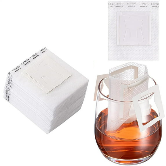 NOGIS 50 Pcs Coffee Filter Paper Bag, Portable Coffee Paper Bag Disposable Hanging Ear Drip Coffee Filter Bag Single Serve for Home Office Kitchen and Travel Camping Use