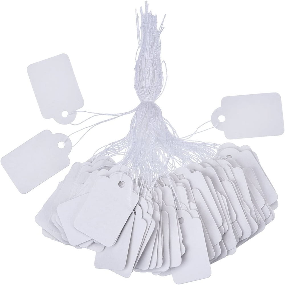 Price Tags, 2 x 1.3 Inches White Tagging for Clothing Homemade Pricing 100  Set