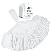 NOGIS 500 Pcs Price Tags with String Attached White Marking Tags Gift Tags with String Paper Price Labels Blank Labeling Writable Display Tags for Pricing Gift Jewelry Clothing, 1.38 x 0.87 inch
