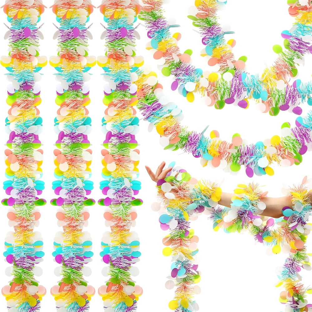 Spring Tree Garland NOGIS 5Pcs Easter Garland Decor,32.8Ft Glitter Tinsel Spring Garland ...