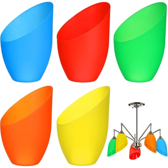 NOGIS 5Pcs Plastic Lampshade Replacement Horseshoe Lamp Covers for Floor and Table Lamps Colorful Light Shade Accessories 5.4X4.3 Inch - Multicolor