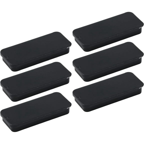 NOGIS 6 PCS Metal Slide Top Tin Containers Rectangle Tin Box Empty Storage Tins for Lip Balm Candles Crafts Candies Jewelry (2.36 X 1.34 X 0.39in,Black)