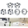 thumbnail image 1 of NOGIS 6 Pack Sink Overflow Ring Brushed Nickel Bathroom Kitchen Sink Basin Trim Overflow Cover Hole Insert Cap（Circular Hole）, 1 of 7