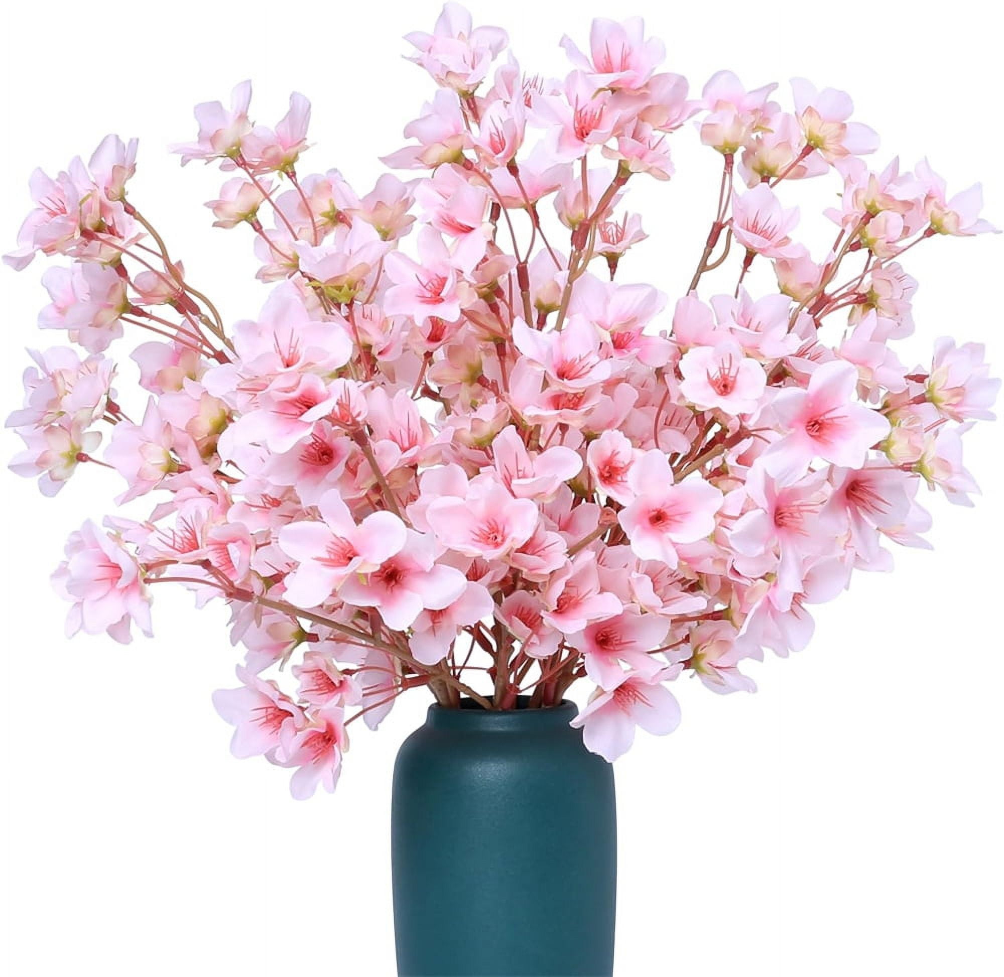 NOGIS 6 Pcs Artificial Cherry Blossom Flower Silk Cherry Blossom