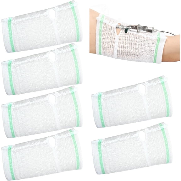 NOGIS 6 Pcs PICC Line Cover Sleeve Upper Arm Protector Comfortable Breathable Elastic Mesh PICC Line Sleeve Cover for Upper Arm Adult Teenager Nursing