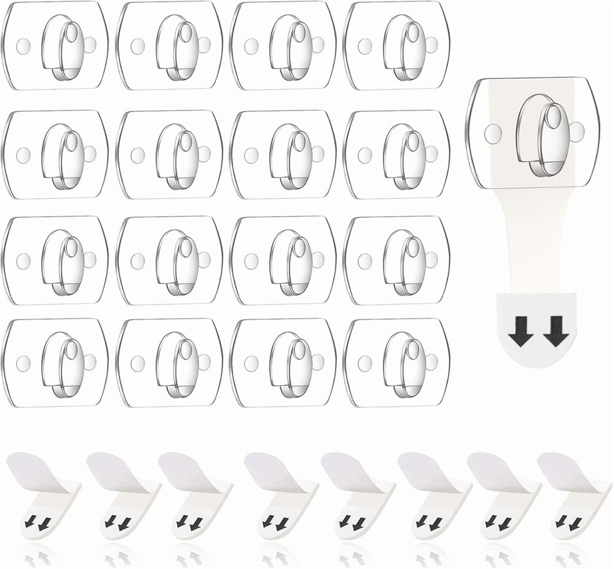 NOGIS 60 Clips+72 Strips, Indoor Mini Clear Light Clips with Adhesive ...