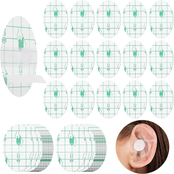 NOGIS 60 Pcs Baby Waterproof Ear Stickers, Newborn Baby Ear Correctors,Disposable Ear Protector, Anti-wear Shoe Sticker Heel Blister Protectio Invisible Patch Bandages