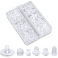 thumbnail image 1 of NOGIS 600pcs Silicone Earring Backs, Soft Earring Backs for Studs in 6 Styles Hypoallergenic Earring Backs for Locking Stud Droopy Earrings Heavy Earrings Hook Earrings（Style A）, 1 of 7