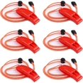 thumbnail image 1 of NOGIS 6PCS Emergency Whistles with Lanyard Safety Whistle Survival Shrill Loud Blast for Kayak Life Vest Jacket Boating Fishing Boat Camping Hiking Hunting Rescue Signaling Kids Lifeguard (Red), 1 of 6