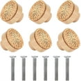 thumbnail image 1 of NOGIS 6Pcs Boho Dresser Knobs Boho Drawer Pulls Rattan Knobs Wood Knobs for Dresser Drawers Rattan Drawer Pulls Wood Cabinet Knobs for Cabinets, Furniture, 1 of 7