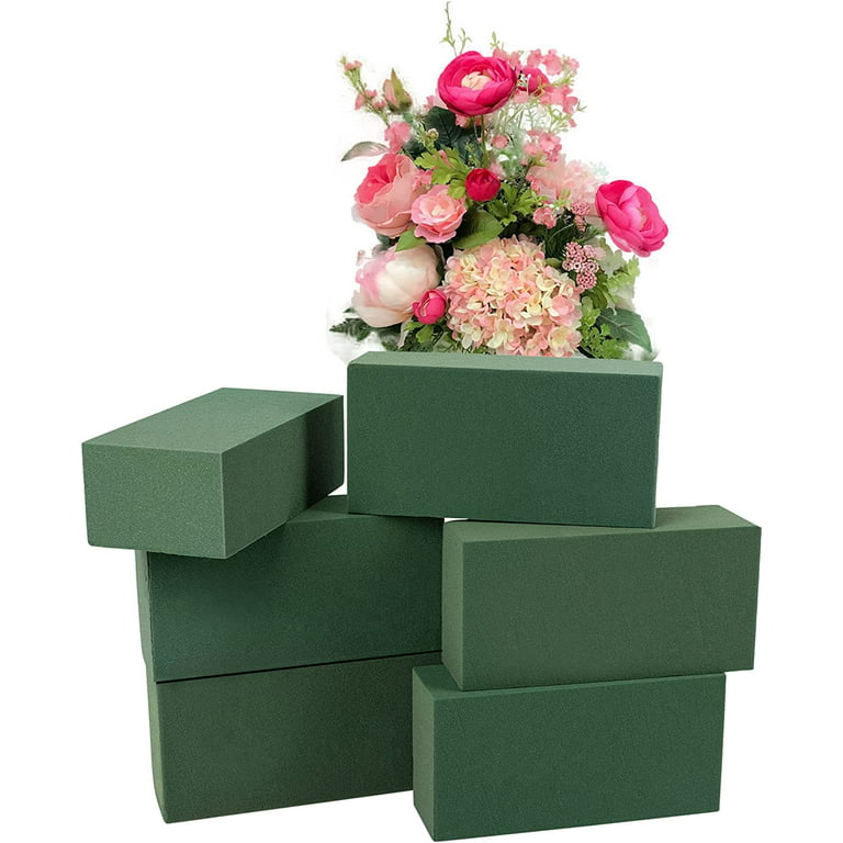 6 Pack Floral Foam Blocks - Wet Foam Bricks for Florists, Crafts, Fresh Flower  Arrangements (9 x 4 x 3 In, Green)