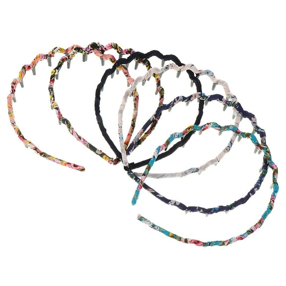 NOGIS 6pcs Zig Zag Shark Tooth Hair Comb Headband Wrapped Cloth Hair Comb Hair Hoop Headwear Hair Accessory for Women