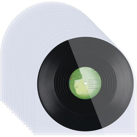 NOGIS 7 inch LP Vinyl Record Inner Sleeves Vinyl Inner Sleeves Collector Protector Sleeves for Vinyl Record Storage, 50-Pack Round Bottom Protective Sleeves Covers for 7” Albums