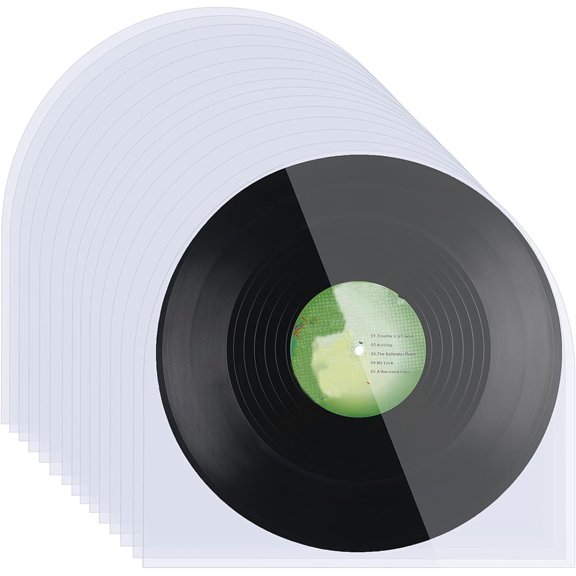 NOGIS 7 inch LP Vinyl Record Inner Sleeves Vinyl Inner Sleeves Collector Protector Sleeves for Vinyl Record Storage, 50-Pack Round Bottom Protective Sleeves Covers for 7” Albums
