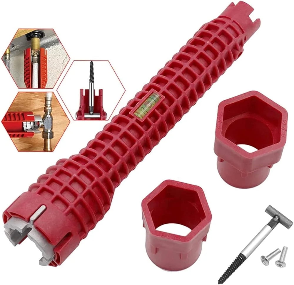 NOGIS 8 in 1 Multifunction Faucet & Sink Installer Wrench Plumbing Tool Water Pipe Spanner for ...