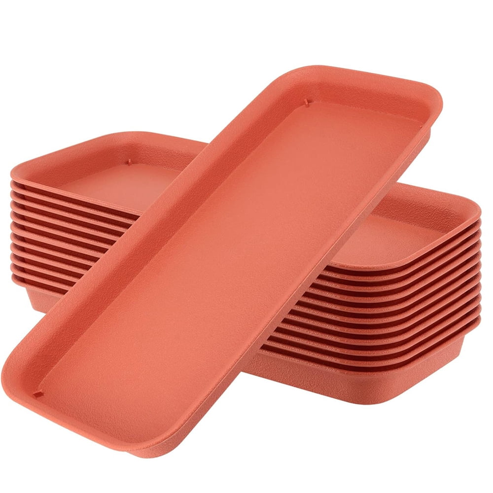 NOGIS 8 Pack 12 x 5.4 inch Plastic Plant Saucer Drip Trays, Plastic