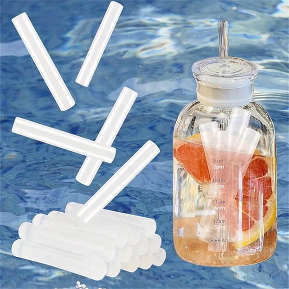 NOGIS 8 Pack Reusable Ice Cubes for Drinks, Quick Freeze Reusable Water Bottle Ice Stick BPA Free, Washable Plastic Clear Ice Cubes for Whiskey, Wine, Coffee (Transparent)