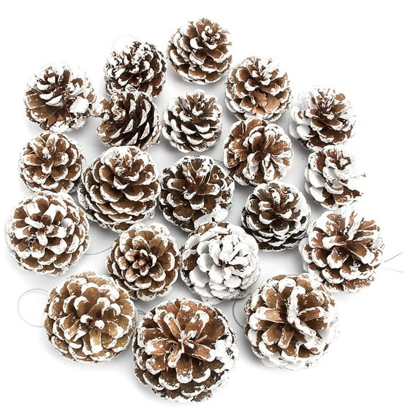 9 Pieces 3-4 cm Mini Christmas Pine Cones Holiday Pinecones Xmas White Pine Cones Fall Thanksgiving Christmas Party Decoration for DIY Crafts