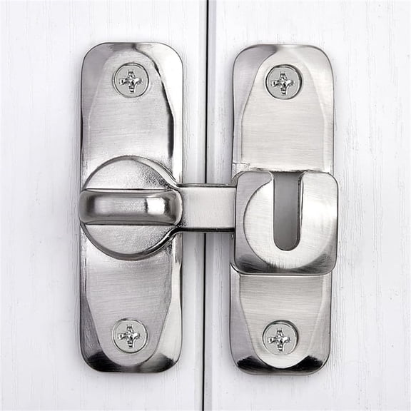 NOGIS 90/180 Degree Door Lock Latch Bolt Lock cam Lock Door and Window Push-Pull Lock Rod Bolt barn Push-Pull Door Lock Sliding Latch Lock (Silver)