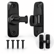 NOGIS 90/180 DegreeBarn Door Lock, Protect Privacy - Security Door Latch, Small Gate Latches Hardware for Barn, Garden, Bathroom, Cabinet, Window, Sliding Door Black