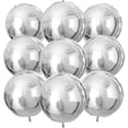 thumbnail image 1 of NOGIS 9Pcs Large Silver 4D Giant Round Foil Balloon 4D Mirror Metallic Balloons for Christmas New Year Birthday Party Graduation Wedding Baby Shower Decoration Supplies ( 22 Inch), 1 of 1