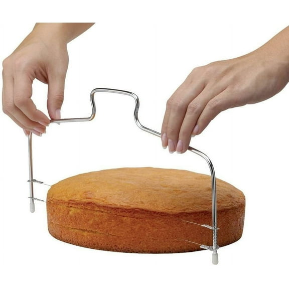 NOGIS Adjustable Cake Leveler with Premium Food Grade Stainless SteelDouble Wire Slicer Cake Cutter for Leveling Tops of LayeCakes Professional Baking Tool with 12 x 6 Inches Dishwasher Safe