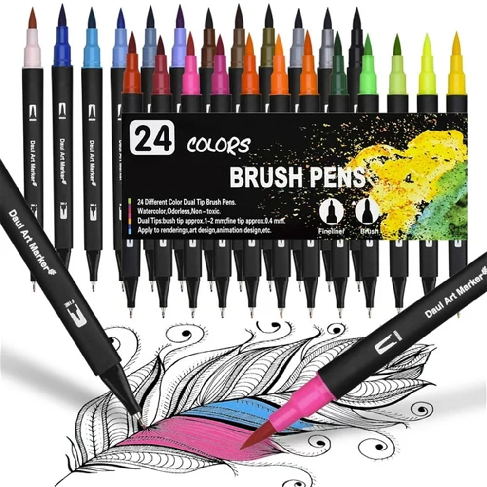 Drawing Art Markers, Fineliners Brush, Brush Marker Set, School Supplies