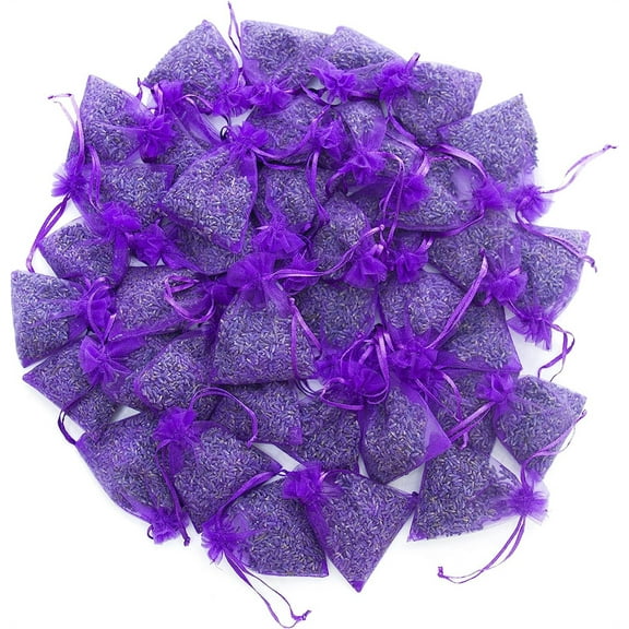 NOGIS Bag of 25 Sachets Dried Lavender Flower Lavender Sachets for Drawers and Closets