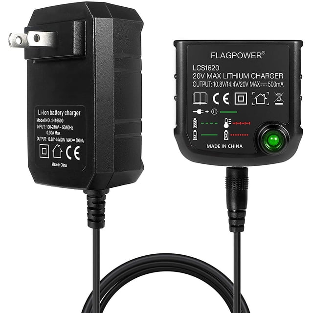 NATSUKAWA LCS1620 20V Lithium Battery Charger – Fast Charging For Black+Decker 16V/20V MAX Batteries (LBXR20, LB20, LBX4020 & More)