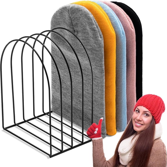 NOGIS Beanie Holder Organizer Metal Beanie Hat Display Stand Knitted ...