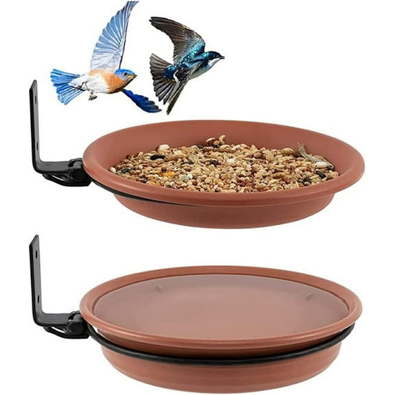 NOGIS Bird Trays Tree Mounted for Bird Feeder Bird Bath Bowl,Bird Feeder Tree Mounted Bird Feeding Tray Plastic Bird Seed Tray Water Bath Bowl for Outdoor Garden Decor 2PCS